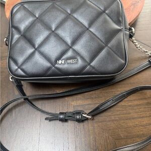 NINE WEST Black Quilted Crossbody Bag